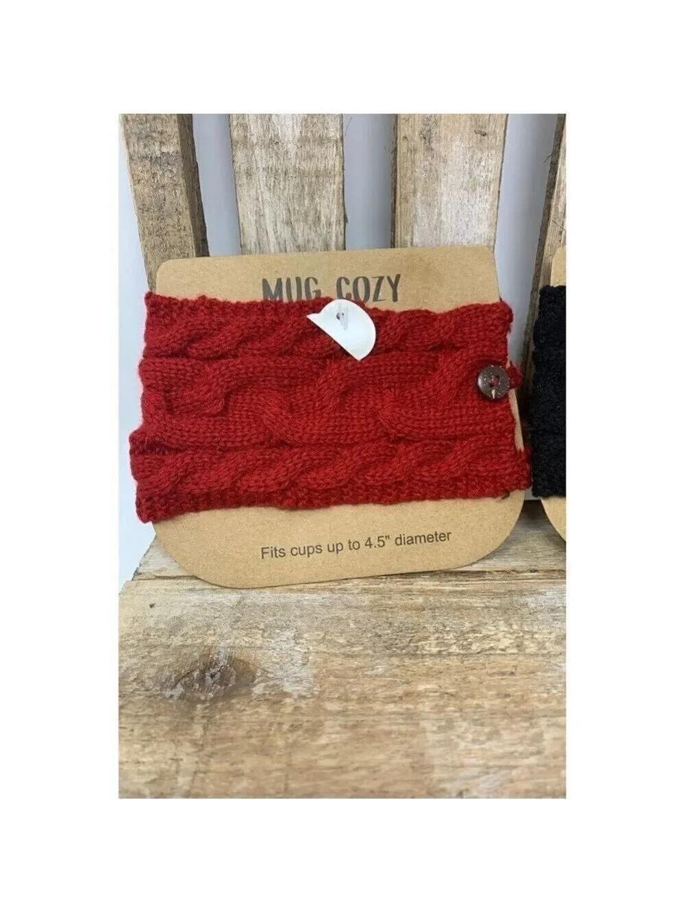 Cup Cozy Mug Warmer Soup Coffee Cappuccino Cocoa Cable Knit Gift Red Black Gift